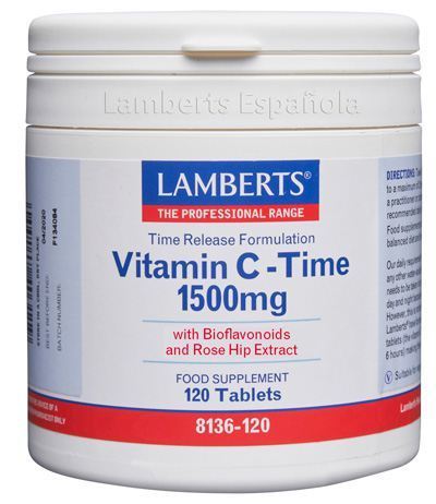 Vitamina C 1500 mg Liberación Sostenida con Bioflavonoides y Escaramujo 120 Comprimidos