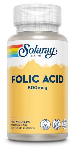 Ácido Fólico 800 mcg 100 Cápsulas Vegetales