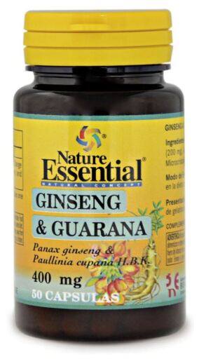 Ginseng con guarana 400 miligramos 50 cápsulas ideal para dietas de control de peso