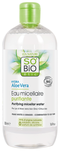 Agua micelar purificante Zinc, aloe vera & lima Bio