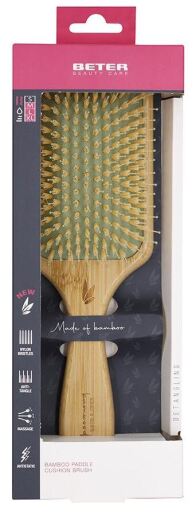 Beter Cepillo neum&aacute;tico paddle con p&uacute;as nylon en madera de roble 25,5 cm