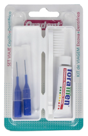 Set de Viaje Cepillo+ Dentífrico 5 ml + 2 interdentales