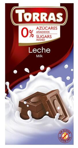 Chocolate Leche sin azúcar 75 gr