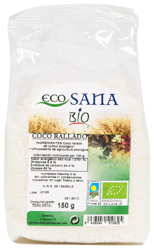 Coco Rallado Fino Bio 150g