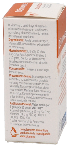 Pileje D3 biane soluci&oacute;n gotas contribuye al mantenimiento de los huesos