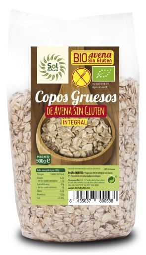 Copos de Avena Gruesos Sin Gluten Bio 500 gr