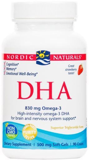 DHA 830 mg Omega-3 Fresa 90 Cápsulas Blandas
