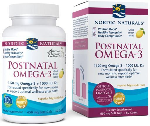 Omega-3 Postnatal Limón 1120 mg 60 Cápsulas Blandas