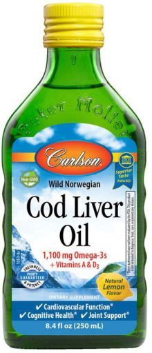 Wild Norwegian Cod Liver Oil Natural Lemon 500 ml.