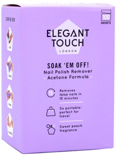 Soak em off sachets Removedor Uñas Postizas 100 uds