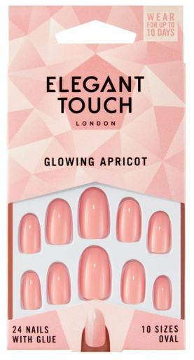 Glowing Apricot Uñas Postizas 24 uds