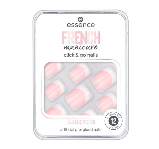 French Manicure Click & Go Uñas Postizas 01 Classic French 12 piezas