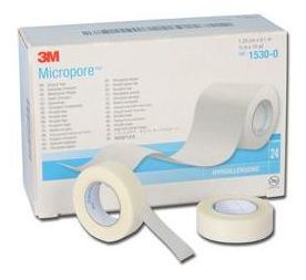 Esparadrapo Micropore Papel 2,5 cm x 9,1 m caja 12 uds