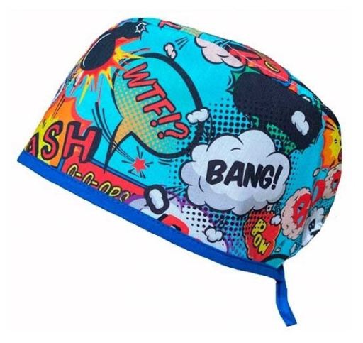 Gorro de Quirófano Estampado Corto Bang