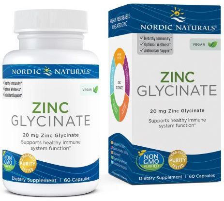 Glicinato de zinc 20 mg 60 cápsulas