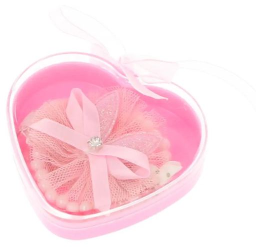 Cajita Forma de Corazón con Clip para el Cabello + 4 piezas