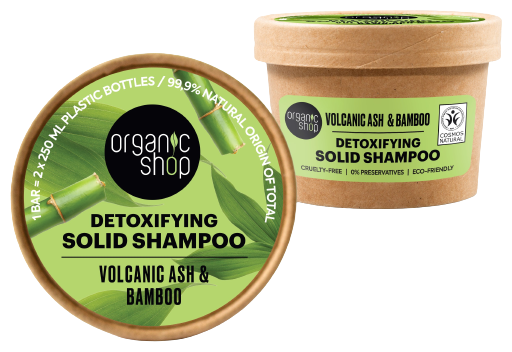 Champú Sólido Detoxificante Cenizas Volcánicas y Bambú 60 gr