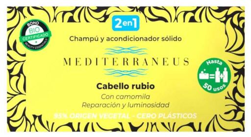 Champú y Acondicionador Sólido Cabello Rubio 50 gr