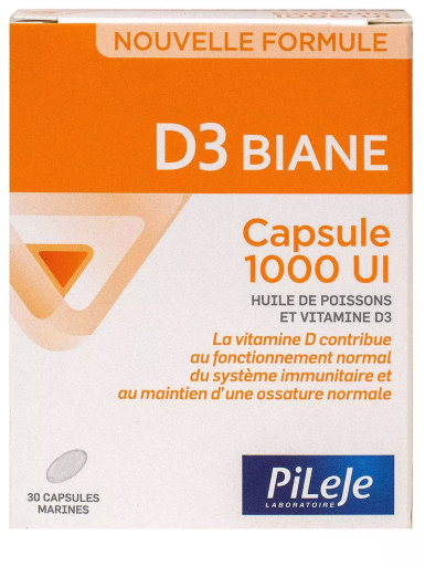 D3 Biane Capsulas 1000 UI 30 Cápsulas