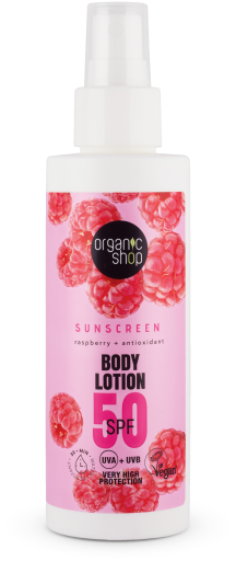 Sunscreen Loción Corporal con Frambuesa SPF 50 150 ml
