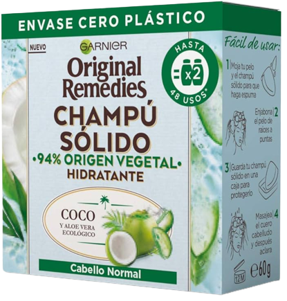 Original Remedies Champú Sólido Coco y Aloe Vera 60 gr