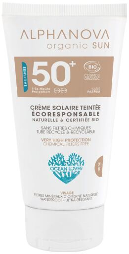 Organic Sun Crema Facial SPF 50+ Hipoalergénico Color Light Bio 50 gr