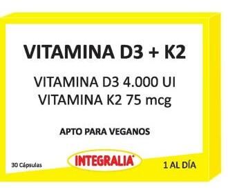 Vitamina D3+K2 30 Cápsulas Vegan