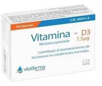 Vitamina D3 7,5Mcg (300Ui) 30 Cápsulas