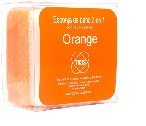 Esponja Cuadrada Con Jabón Naranja 100 gr