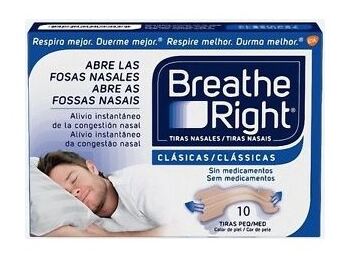 Breathe Right Tiras Nasales Clásicas Pequeñas y Medianas 10 Unidades