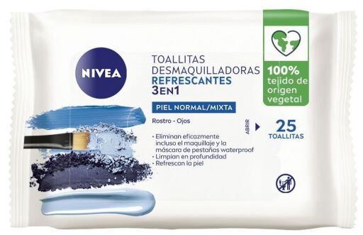 Toallitas Desmaquilladoras Refrescantes 3 en 1 25 Unidades