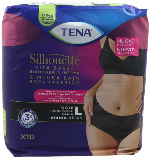 Silhouette Cintura Baja Panty Negro Tamaño Grandes 9 Unidades