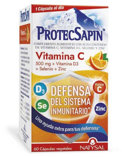 Protecsapin Vitamina C 500 mg +D3+ Selenio+Zinc 60 Cápsulas