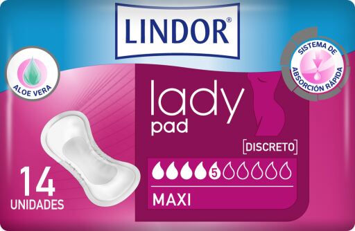 Lindor Lady Pad Maxi 5 Gotas 14 Unidades