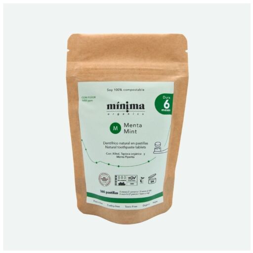 Dentifrico en Pastilla Menta con Flúor Recarga Bolsa 360 Unidades