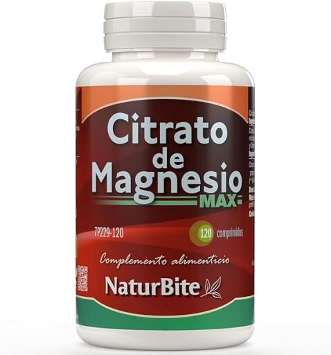 Naturbite Citrato de Magnesio Max 120 Comprimidos